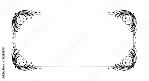 Ornate Rectangular Frame Border Design.