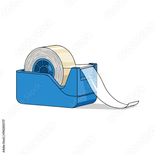 office stationery tape dispenser cartoon vector illustration