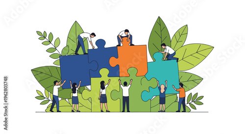 People Working on Jigsaw Puzzle Pieces.