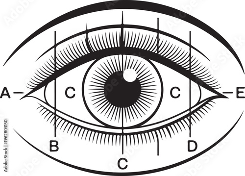 The eye of the world watches a clock dial design, a business concept symbol where an eye in the eye measures time and scale through a minute timer illustration