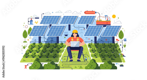 Engineer working on solar panel technology project.