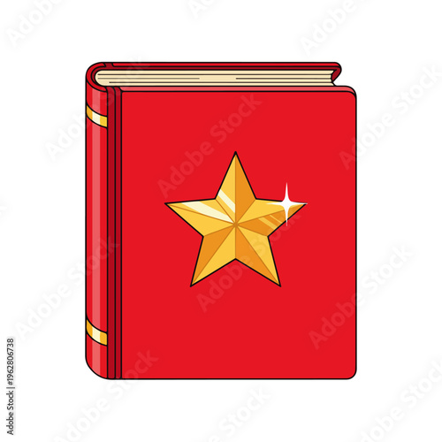 retro cartoon patriotic hardcover book with gold star