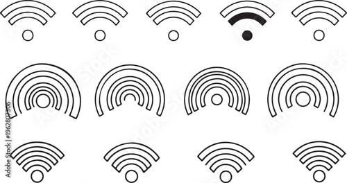 Wifi signal strength icons, indicating network connectivity levels