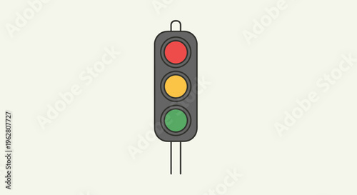 Traffic Light with Red Yellow Green Lights.