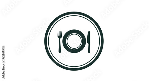 Plate with fork and knife setting.