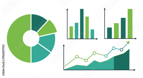 Business data analysis graph charts.