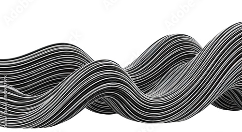 Abstract Black and White Wavy Lines