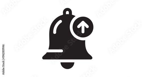 Subscriber Bell Notification Alert Symbol - Black Filled Icon Vector