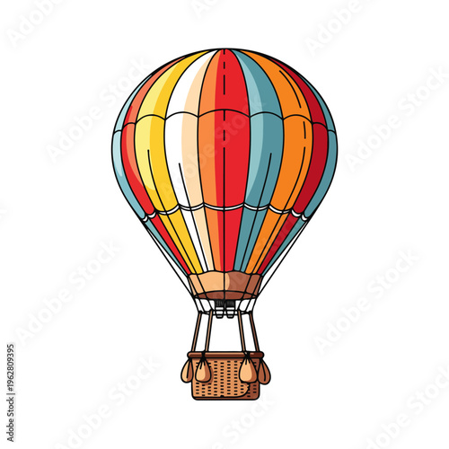 vintage travel adventure hot air balloon vector illustration