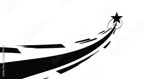 Arrow reaching a star represents the achievement of ambitious business goals and the successful progression of professional development through strategic planning and focused effort on growth.