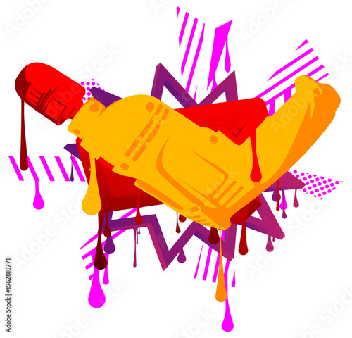 Drill graffiti. Abstract modern street art decoration performed in urban painting style.