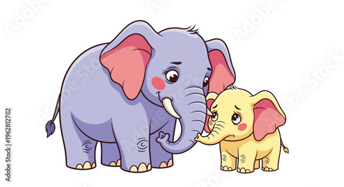 A Gentle Elephant Comforting a Sad Baby Elephant with Its Trunk