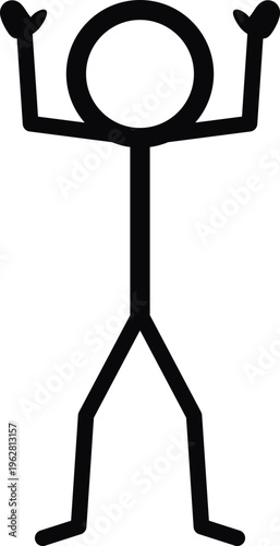 Shrugging Stickman Icon: Indifferent or Unsure Gesture