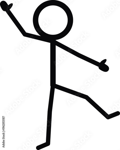 Kneeling Stickman Icon: Respectful or Submissive Pose