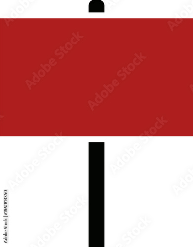 Blank Red Protest Sign or Information Placard Icon