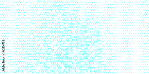 Hexagon halftone gradient texture. Abstract black grunge background. Geometric retro halftone tech wallpaper. Fading wavy hexagonal pattern backdrop. Vector vanishing honeycomb grunge bitmap overlay