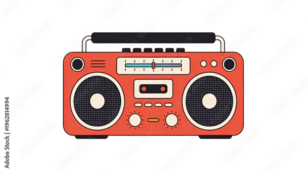 Fototapeta premium retro cassette tape on white background