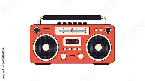 retro cassette tape on white background