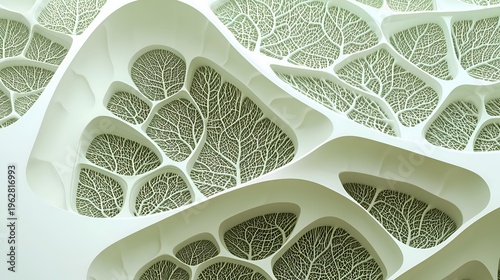 Intricate Cellular Microscopic Structure of a Leaf with High Detailed Veins and Voids for Biological Research and Environmental Science Visuals