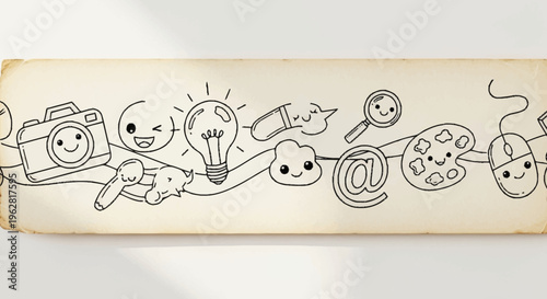 Hand Drawn Creativity Symbols and Icons.