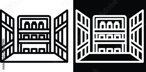 aisle Two-tone version in black and white background