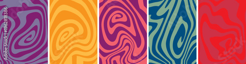 Abstract banner collection set with smooth wave shapes and blended color gradients