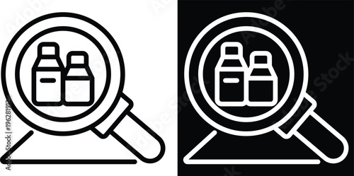 search Two-tone version in black and white background