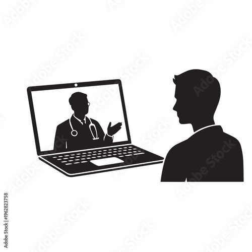 Doctor and patient  meeting on online 