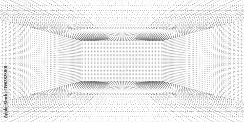 Perspective grid background 3d Vector illustration. Interior design Model projection background template. Line one point perspective. eps10