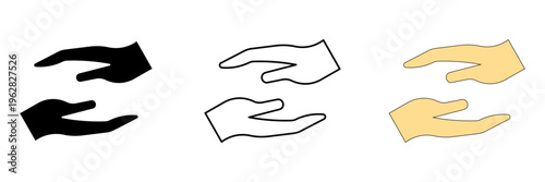Hand set icon on white background