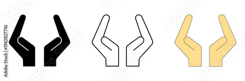 Hand set icon on white background