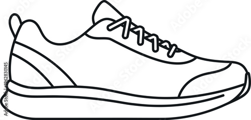 Dynamic minimalist running shoe vector graphic illustration ideal for sports, fitness, and active lifestyle designs with a sleek modern appeal.