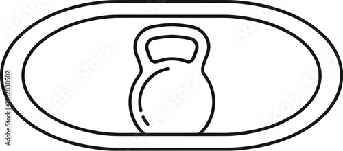 Minimalist outline icon representing a fitness concept suggesting canned protein powder or nutrition supplement packaging for health.