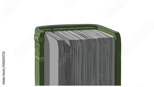 Old Book Close-Up, Vintage Library Binding, Antique Knowledge, Research & Education Concept