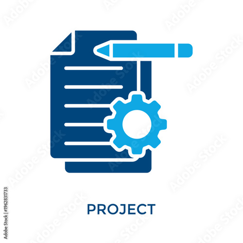 Project Icon Dual Tone Style. Vector Illustration For Graphic Design