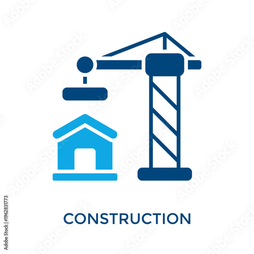 Construction Icon Dual Tone Style. Vector Illustration For Graphic Design