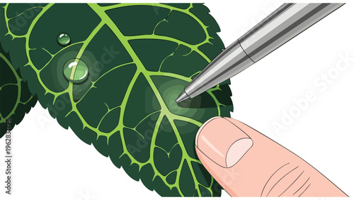 Biotechnology Research: Leaf Analysis, Water Droplet Study, Scientific Discovery
