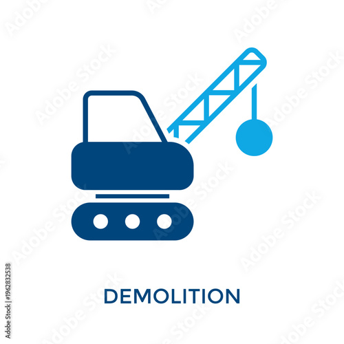 Demolition Icon Dual Tone Style. Vector Illustration For Graphic Design