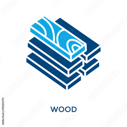 Wood Icon Dual Tone Style. Vector Illustration For Graphic Design