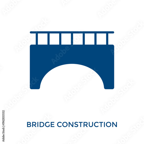 Bridge Construction Icon Dual Tone Style. Vector Illustration For Graphic Design