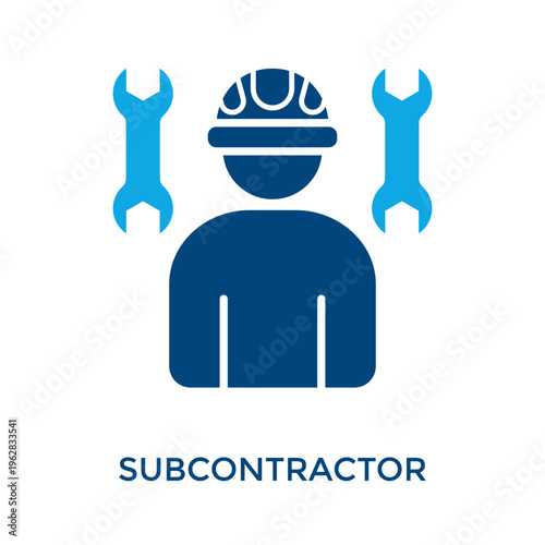 Subcontractor Icon Dual Tone Style. Vector Illustration For Graphic Design