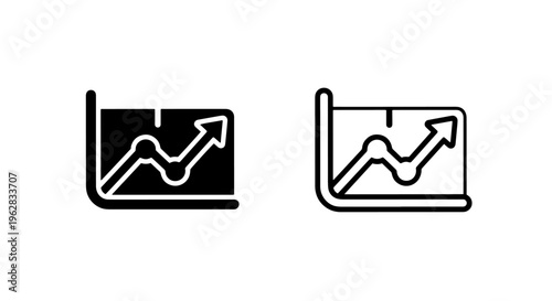 Business performance growth chart icon within rounded frame for data visualization