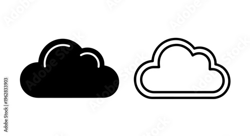 Simple cloud storage icon representing data computing and modern digital web services solution