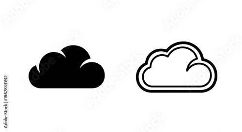 Outline cloud icon representing internet services and computing infrastructure in digital world