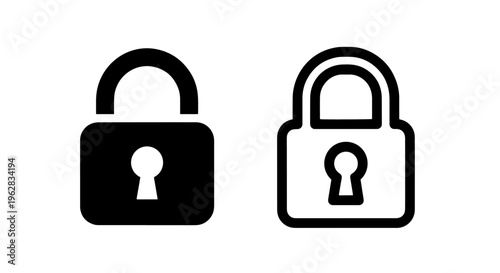 Secure padlock icon: digital security and restricted access symbol