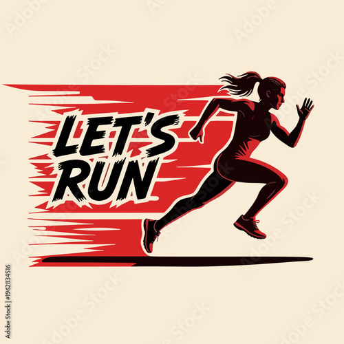 women run silhouette