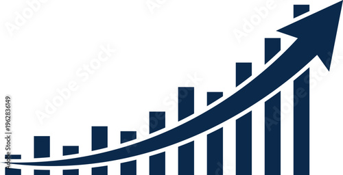 Business Growth and Financial Success Concept – Rising Chart with Arrow Trend Illustration