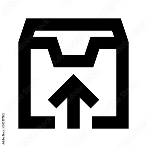 Unarchive icon in sharp bold line style for restoring items from storage. Perfect for apps, websites, dashboards, or tools handling emails, chats, files, or content retrieval.