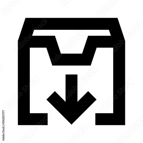 Archive icon in sharp bold line style for saving, storing, or hiding content. Perfect for apps, websites, dashboards, and tools handling documents, messages, or media organization.