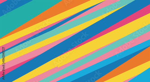 Diagonal, colored stripes overlap, abstracting bright shades